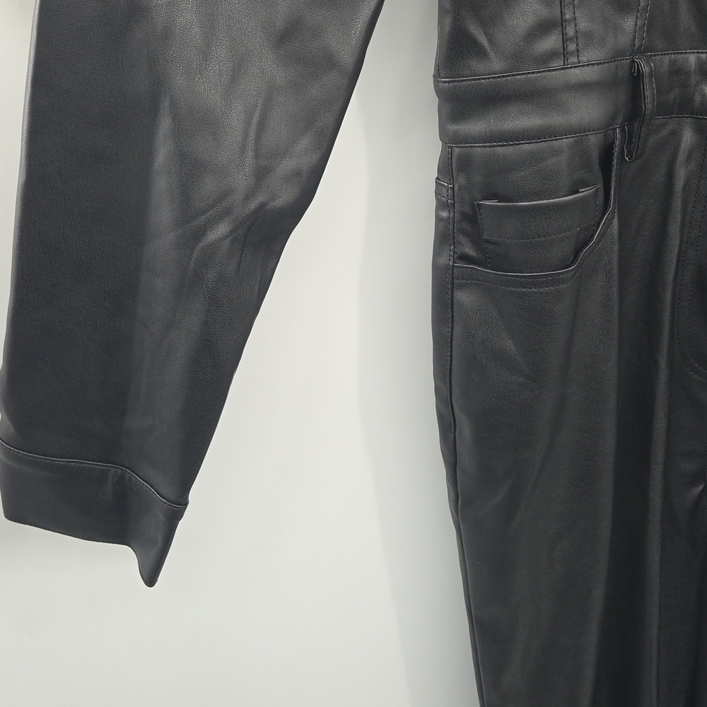 Black Faux Leather Jumpsuit NWT - Picture 8 of 16